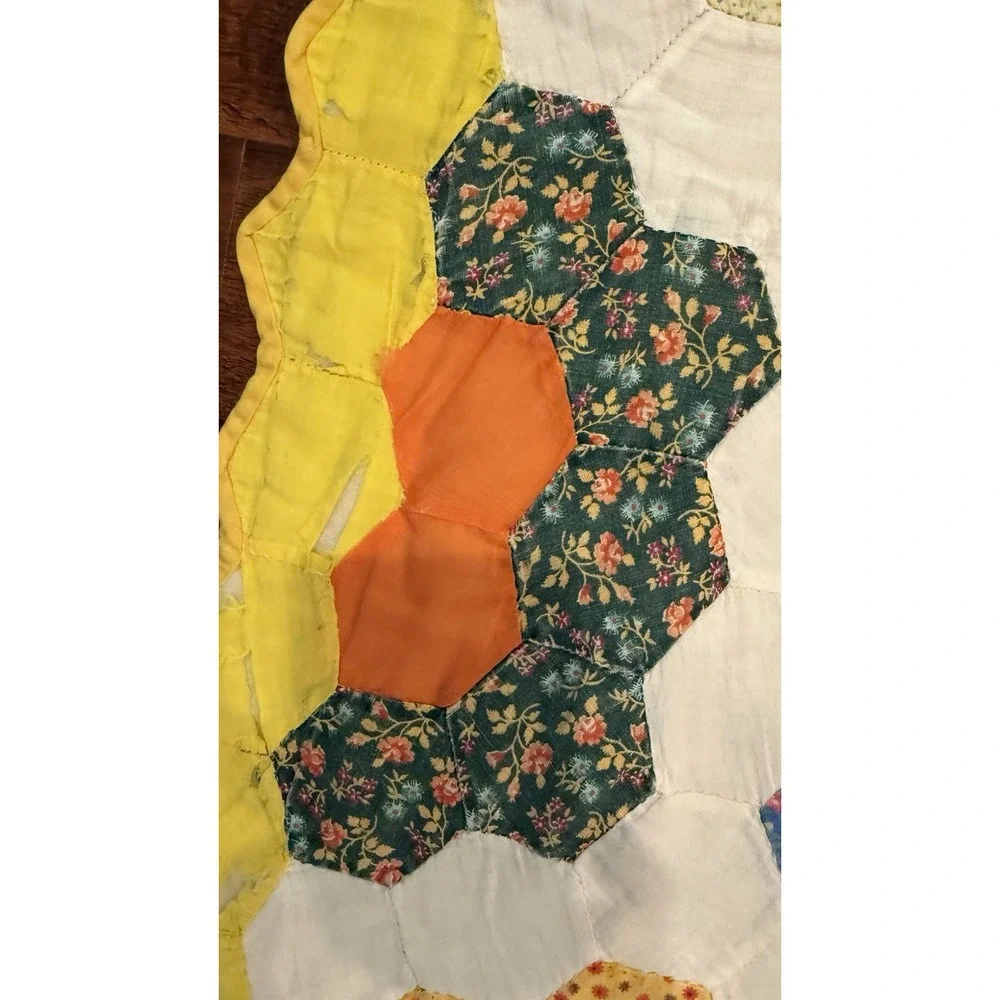 Vintage Grandmother's Flower Garden Quilt 89